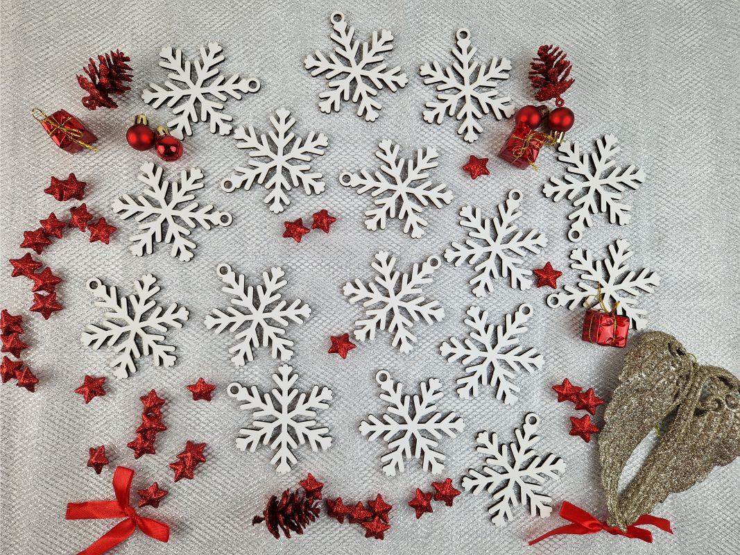 Vianočné ozdoby na stromček - vločky biele