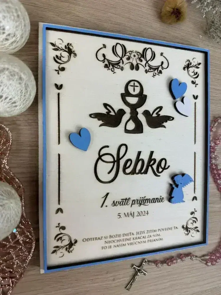 1. sväté prijímanie - Drevená tabuľka 3