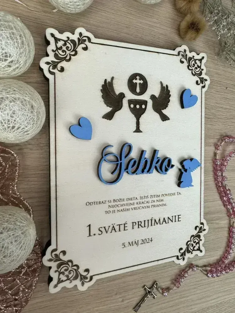 1. sväté prijímanie - Drevená tabuľka 5