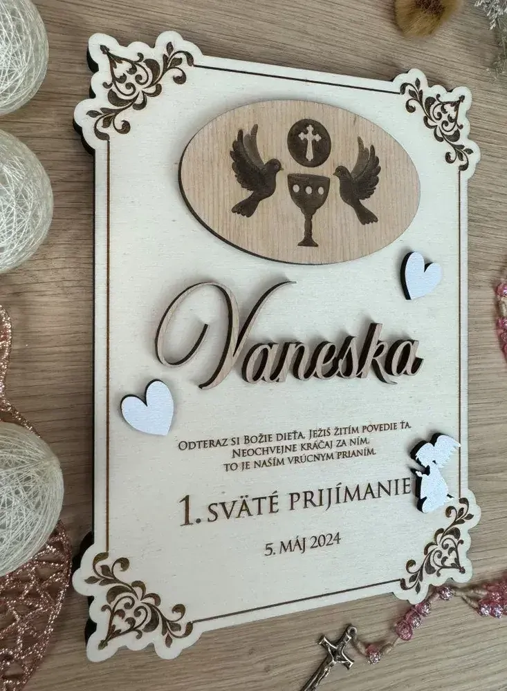 1. sväté prijímanie - Drevená tabuľka 8