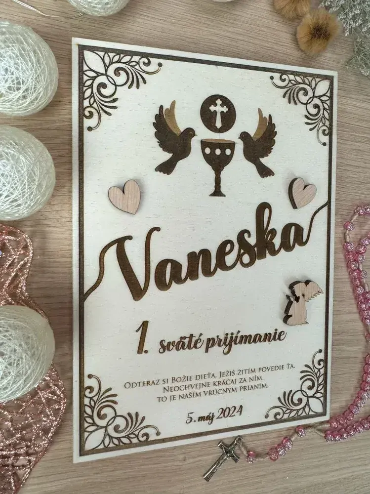 1. sväté prijímanie - Drevená tabuľka 9