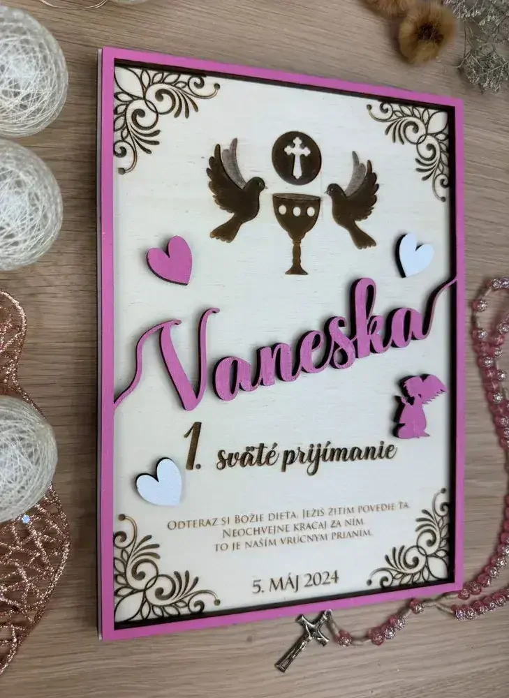 1. sväté prijímanie - Drevená tabuľka 10