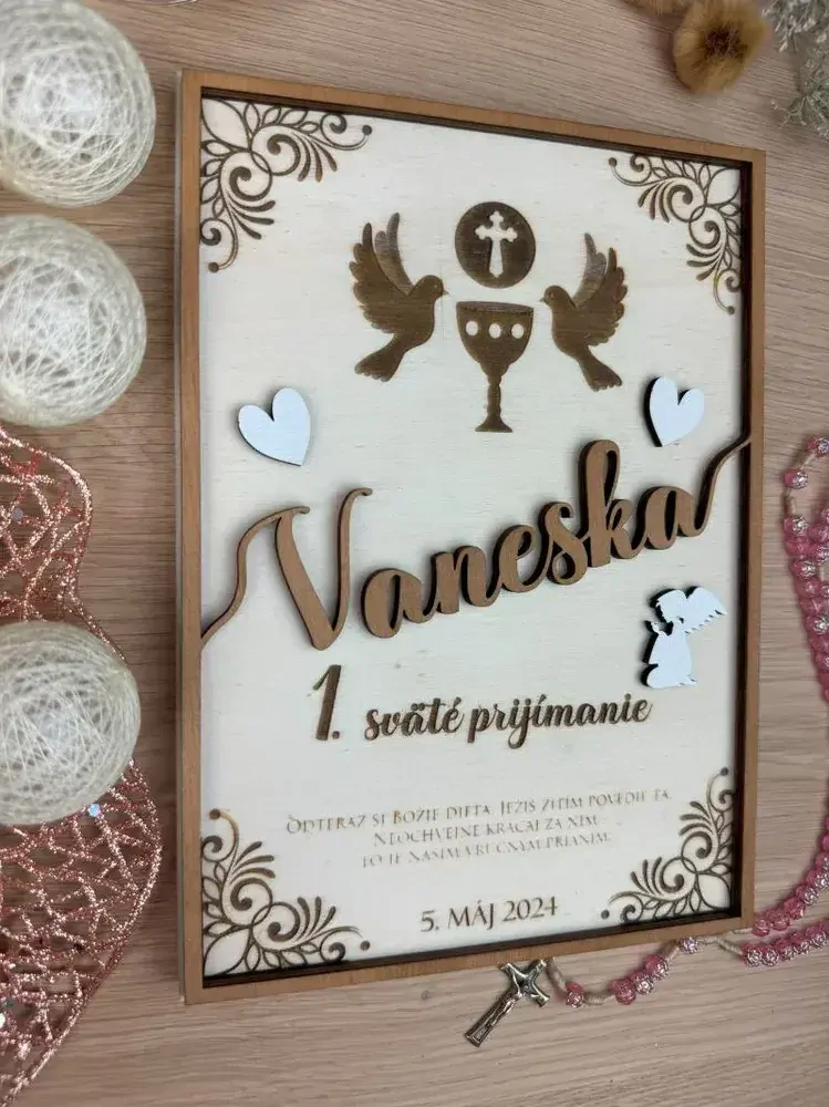 1. sväté prijímanie - Drevená tabuľka 11