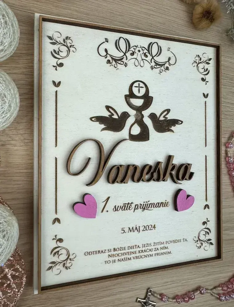 1. sväté prijímanie - Drevená tabuľka 12