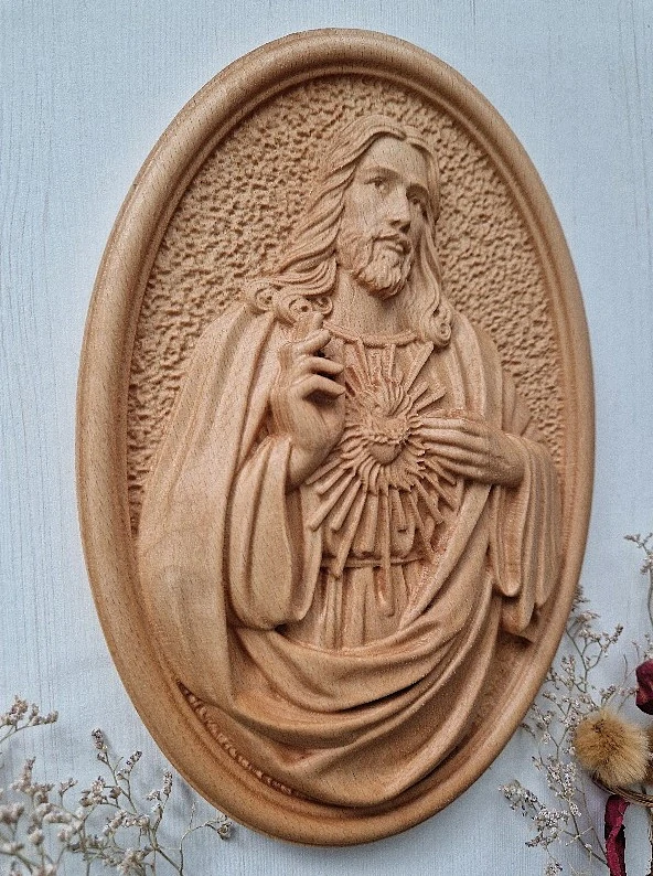 Drevený obraz Najsvätejšie srdce Ježišovo IV.
