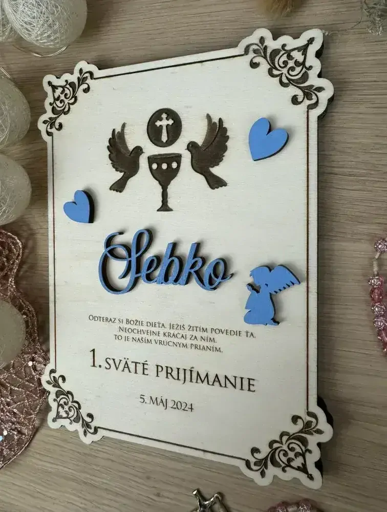 1. sväté prijímanie - Drevená tabuľka 5