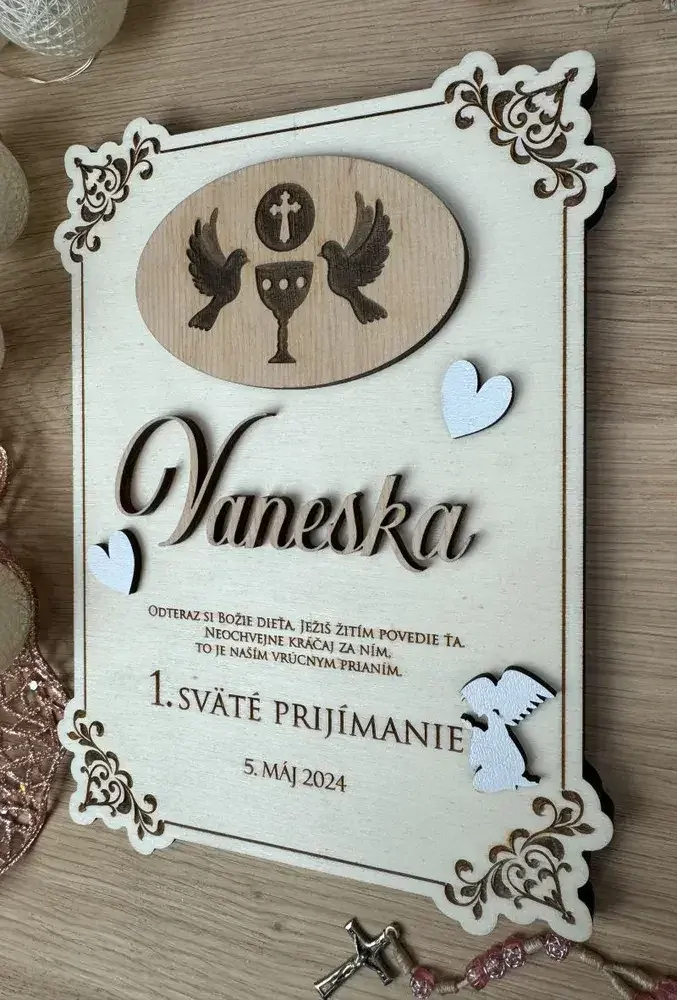 1. sväté prijímanie - Drevená tabuľka 8