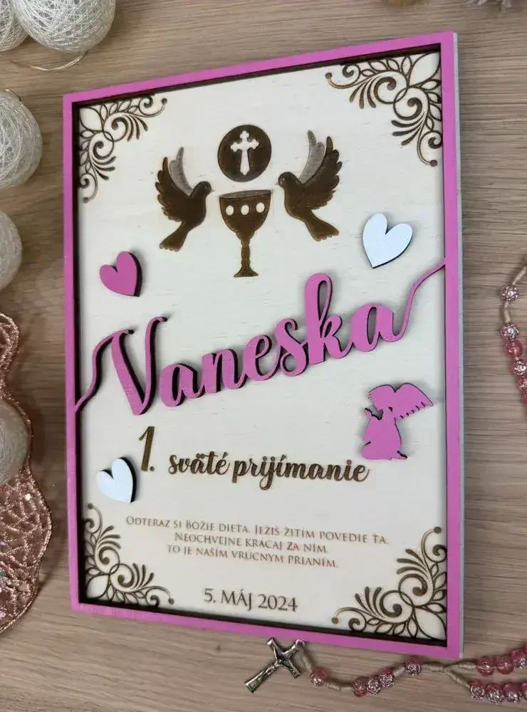 1. sväté prijímanie - Drevená tabuľka 10