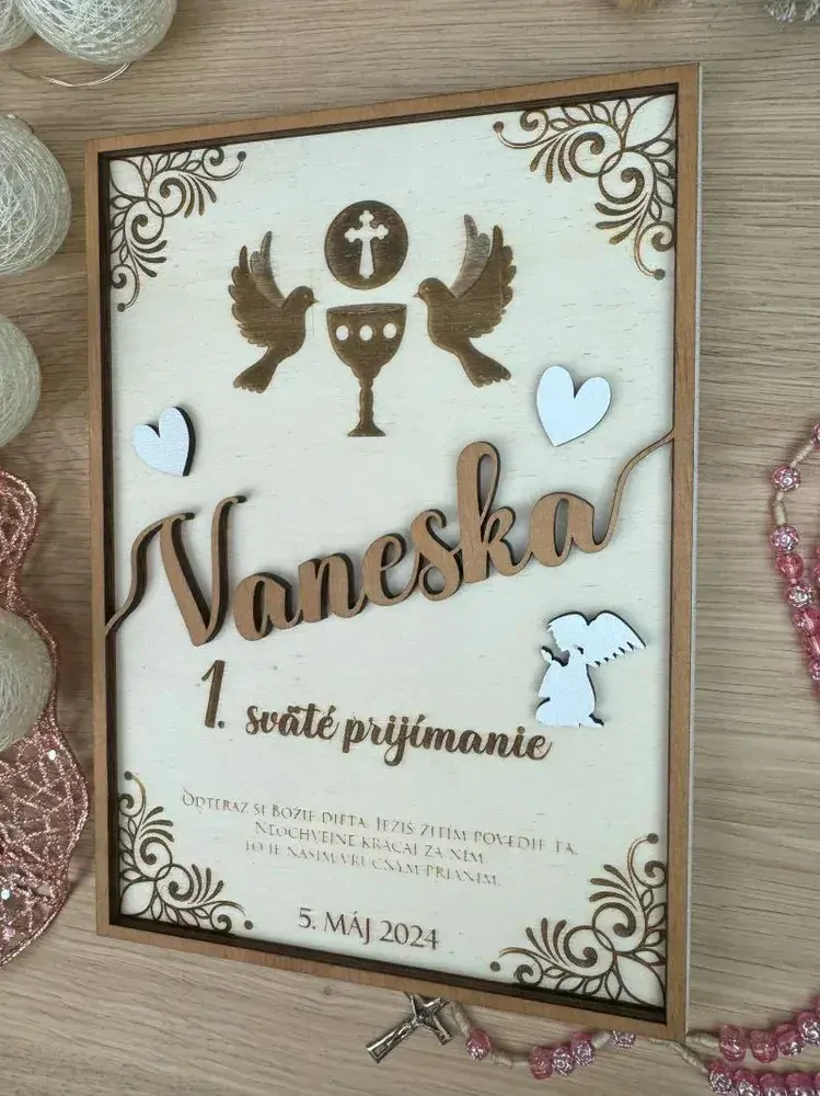 1. sväté prijímanie - Drevená tabuľka 11