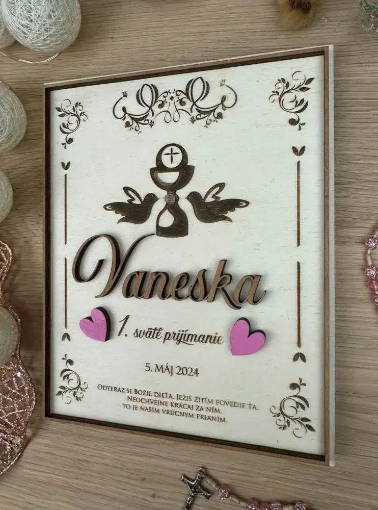 1. sväté prijímanie - Drevená tabuľka 12