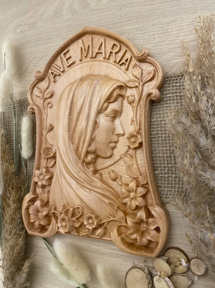Drevený obraz Ave Maria