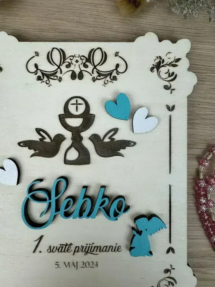 1. sväté prijímanie - Drevená tabuľka 1