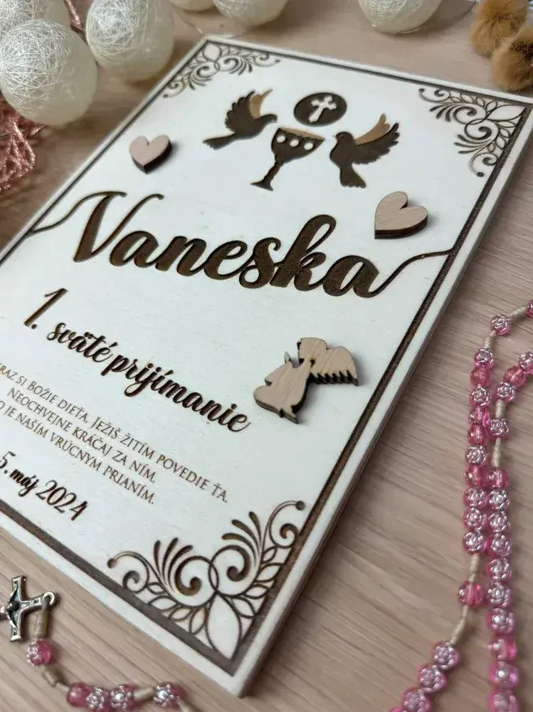 1. sväté prijímanie - Drevená tabuľka 9