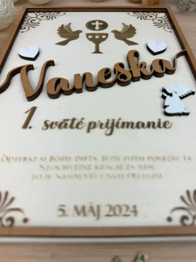 1. sväté prijímanie - Drevená tabuľka 11