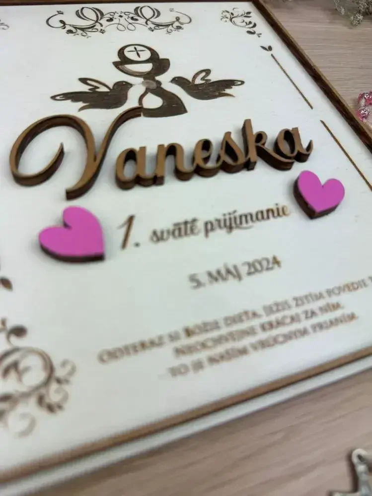 1. sväté prijímanie - Drevená tabuľka 12