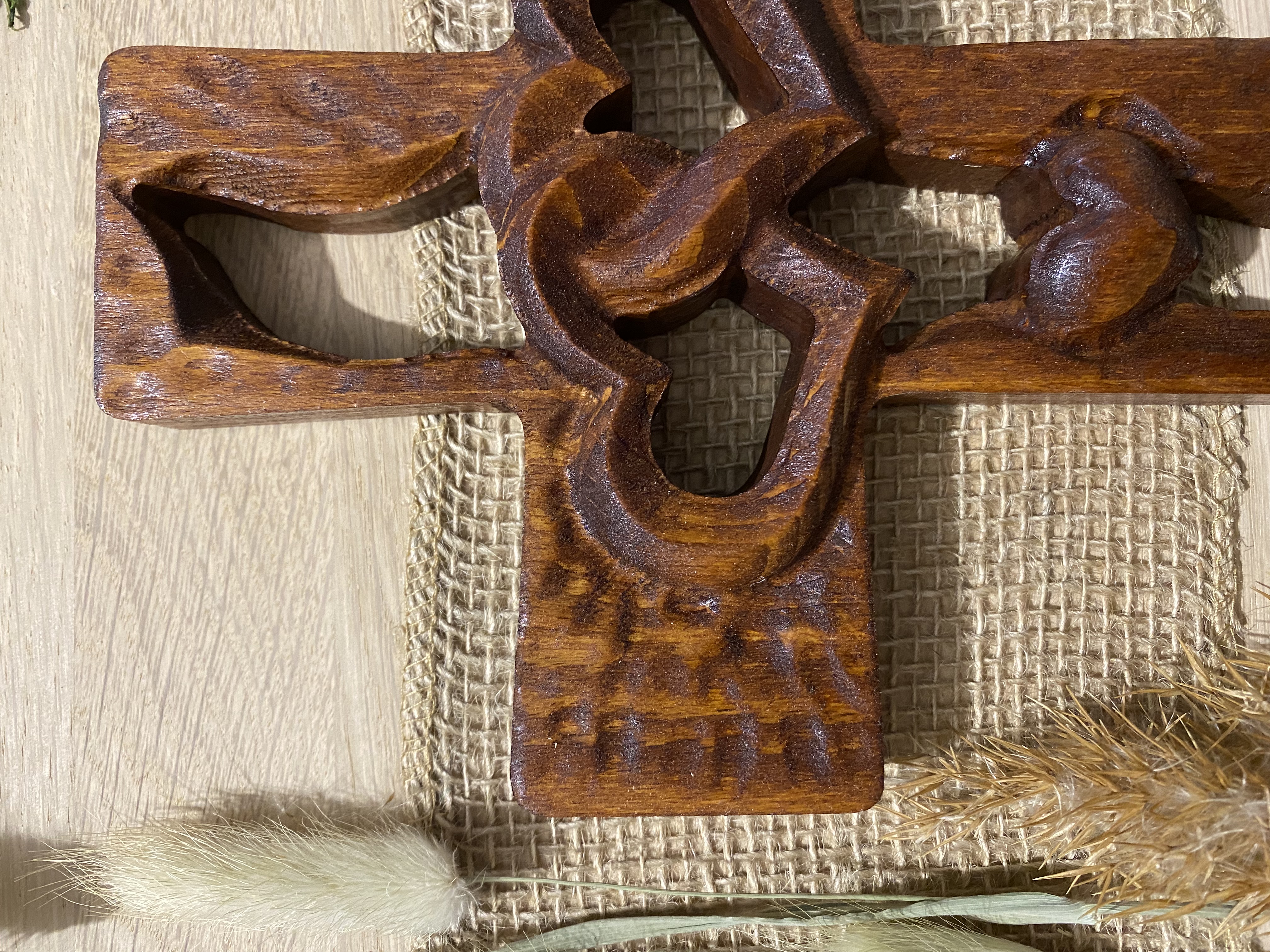 Drevený Krížik  SPOLU s LÁSKOU 2  teak