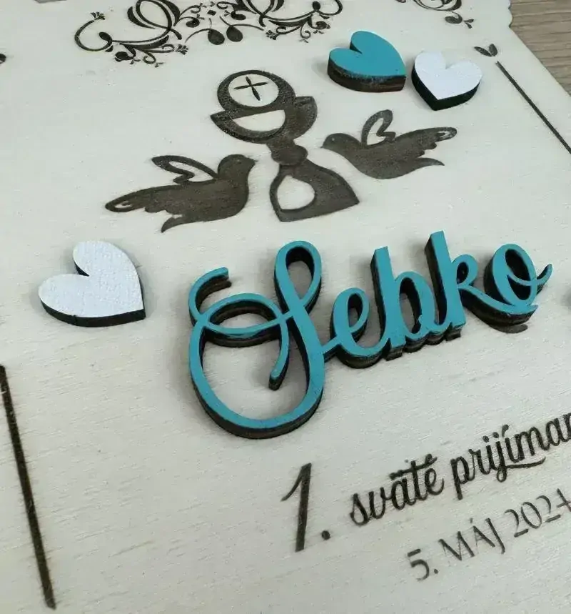 1. sväté prijímanie - Drevená tabuľka 1