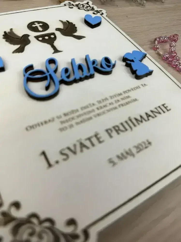 1. sväté prijímanie - Drevená tabuľka 4