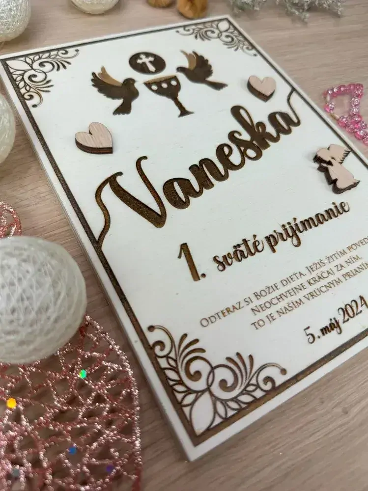 1. sväté prijímanie - Drevená tabuľka 9