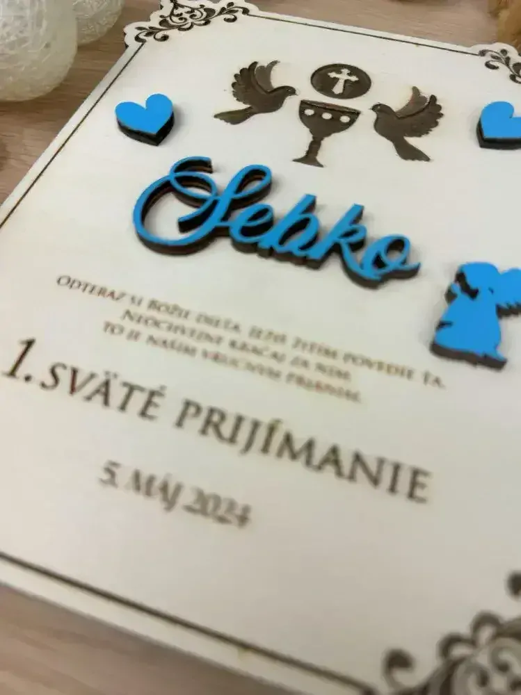 1. sväté prijímanie - Drevená tabuľka 5