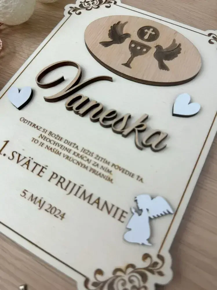 1. sväté prijímanie - Drevená tabuľka 8