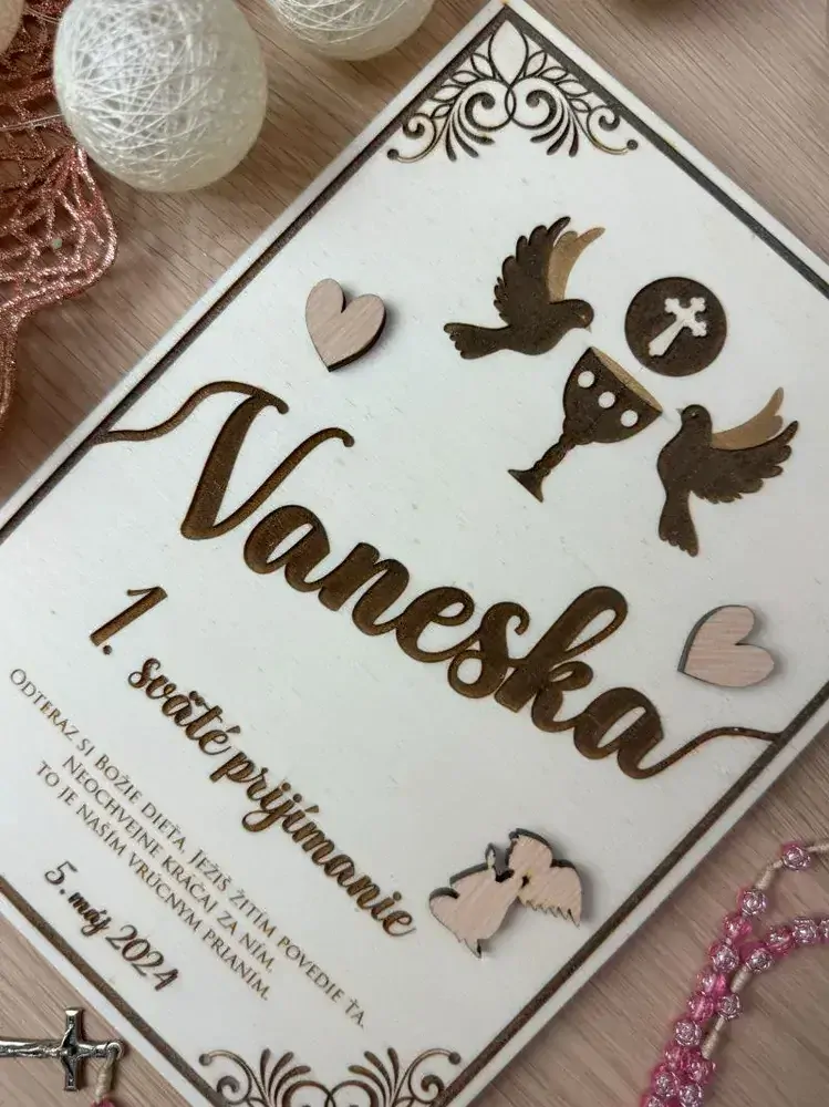 1. sväté prijímanie - Drevená tabuľka 9