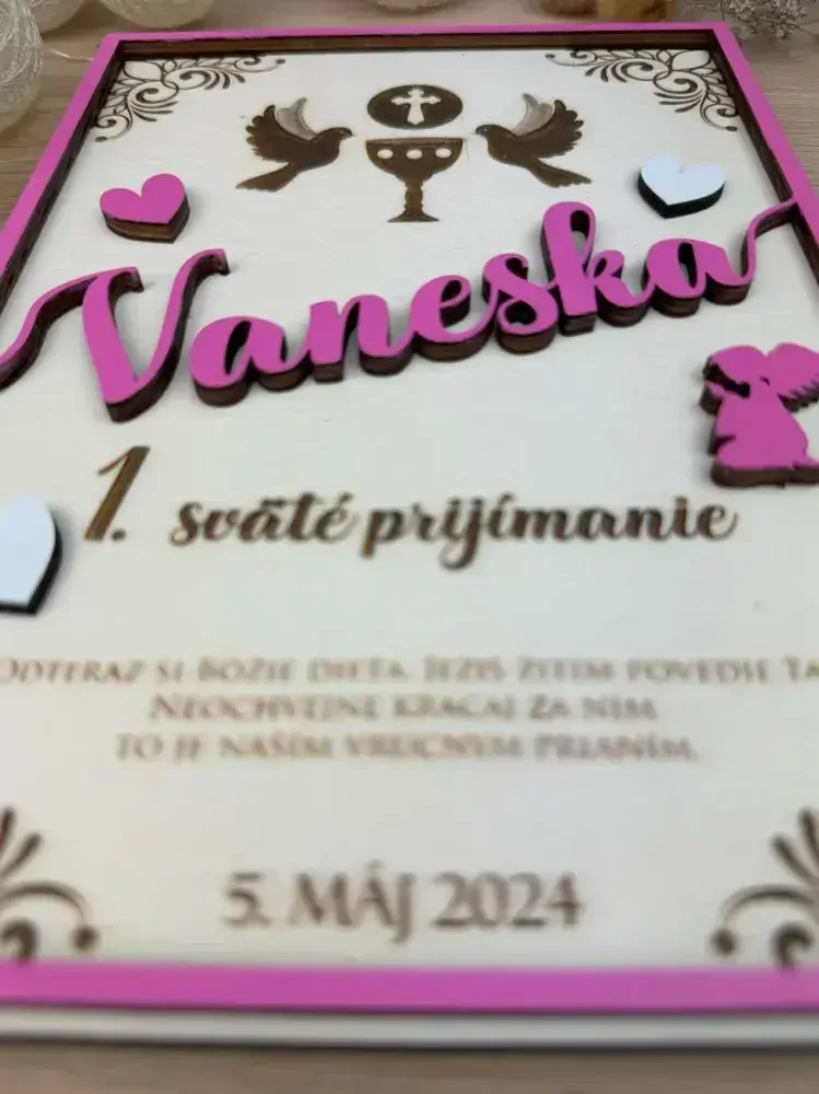 1. sväté prijímanie - Drevená tabuľka 10