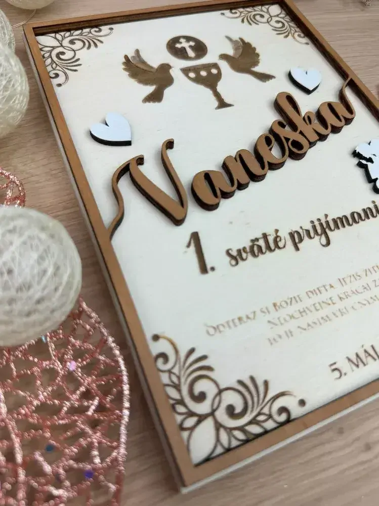 1. sväté prijímanie - Drevená tabuľka 11