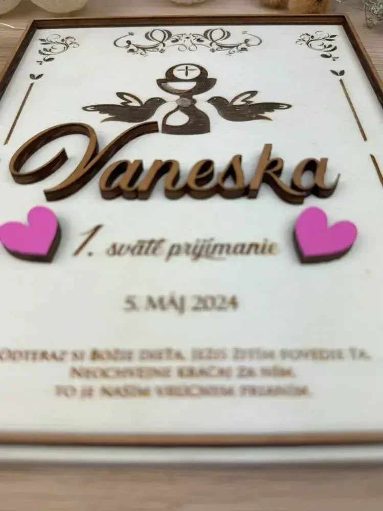 1. sväté prijímanie - Drevená tabuľka 12