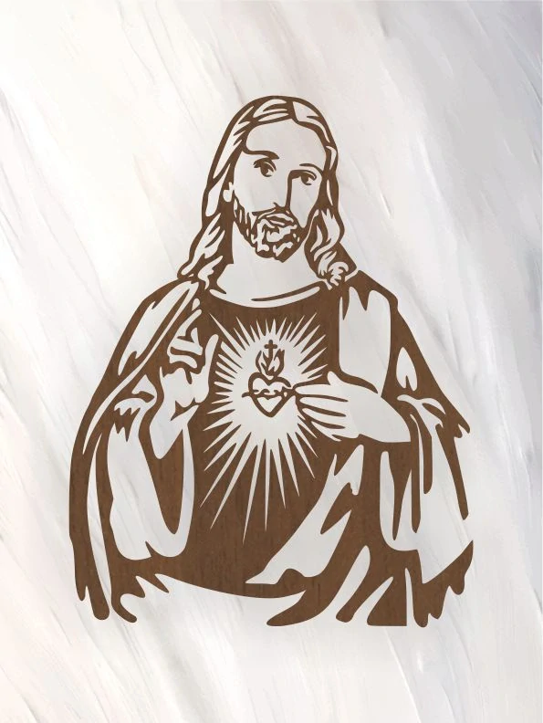 Drevený obraz Najsvätejšie srdce Ježišovo VI.
