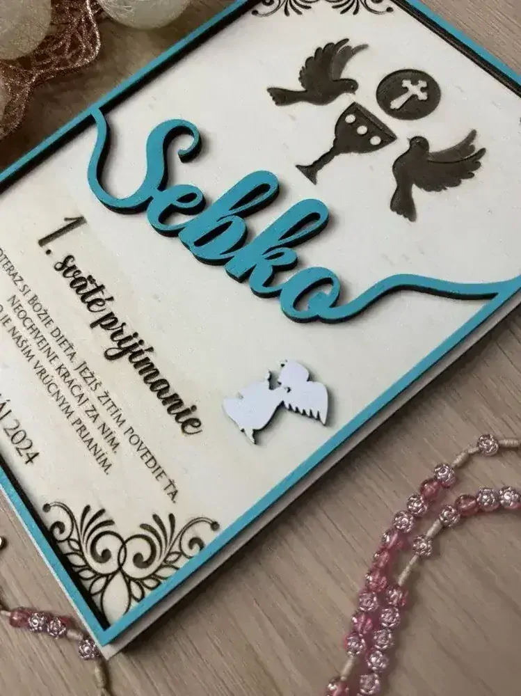 1. sväté prijímanie - Drevená tabuľka 4