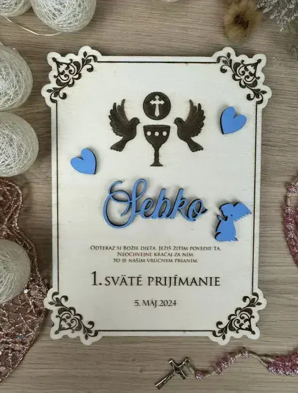 1. sväté prijímanie - Drevená tabuľka 5