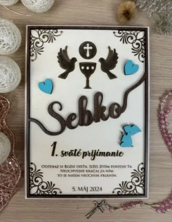 1. sväté prijímanie - Drevená tabuľka 2