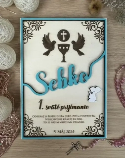 1. sväté prijímanie - Drevená tabuľka 4
