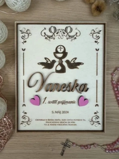 1. sväté prijímanie - Drevená tabuľka 12
